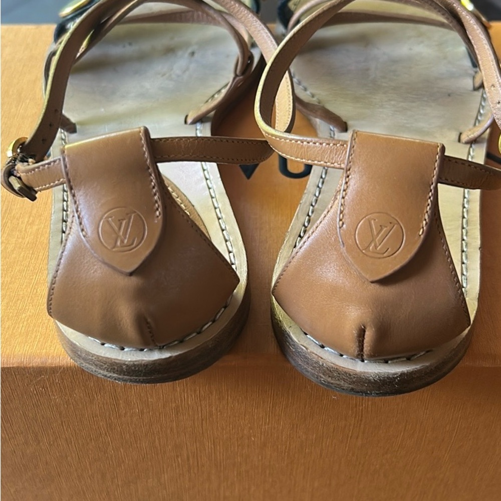 Louis Vuitton Brown and Gold Sandals - Picture 2 of 2